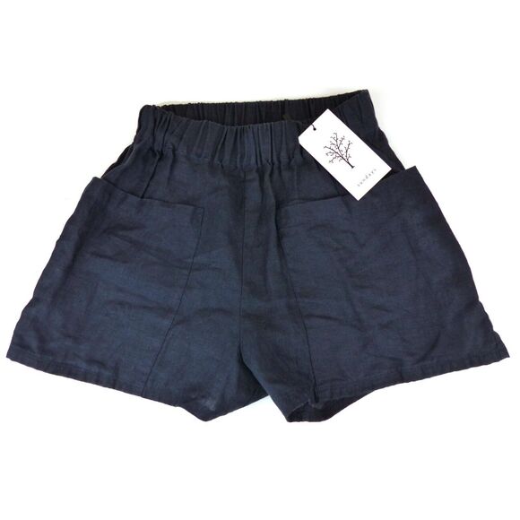 Sundays by We are Sundays Shorts Women S Blue High Rise Linen Utility Pocket NWT
